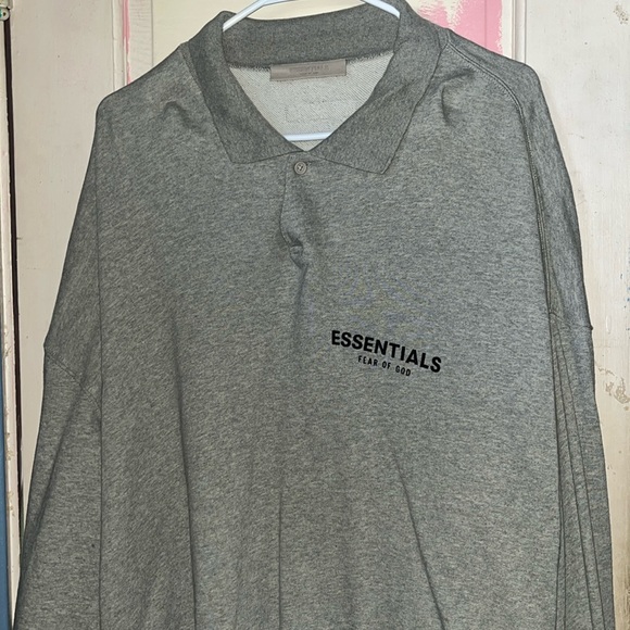 Essentials Other - Essentials Fear of God Grey Polo Long Sleeve